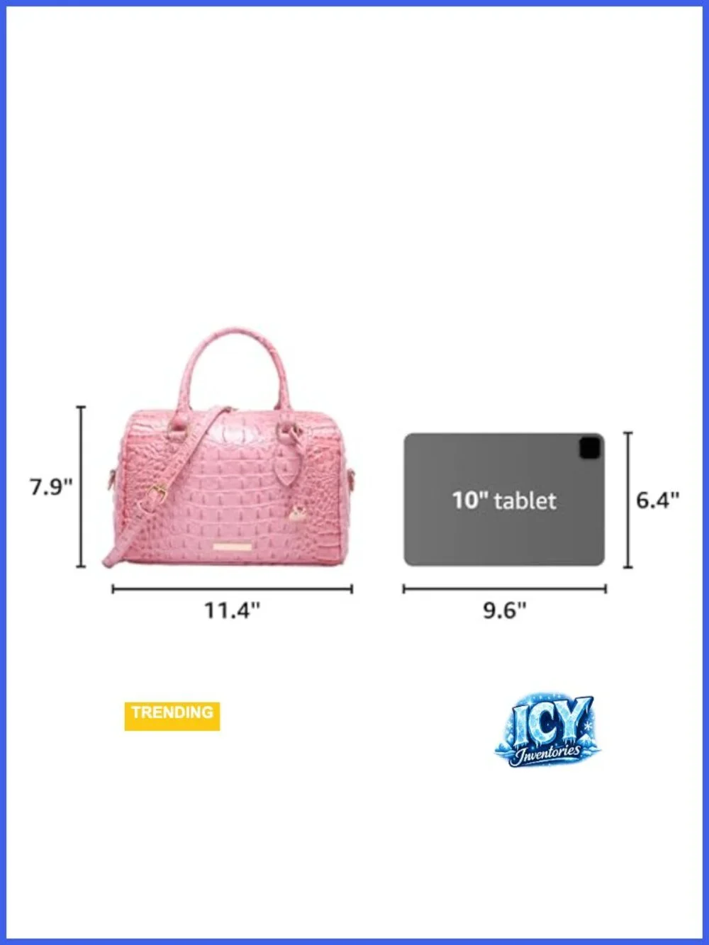 Vegan Leather Crocodile Embossed Tote Handbag Women Top Handle Satchel